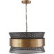 Loren 4 Light 19.75 inch Patinaed Brass and Black Pendant Ceiling Light