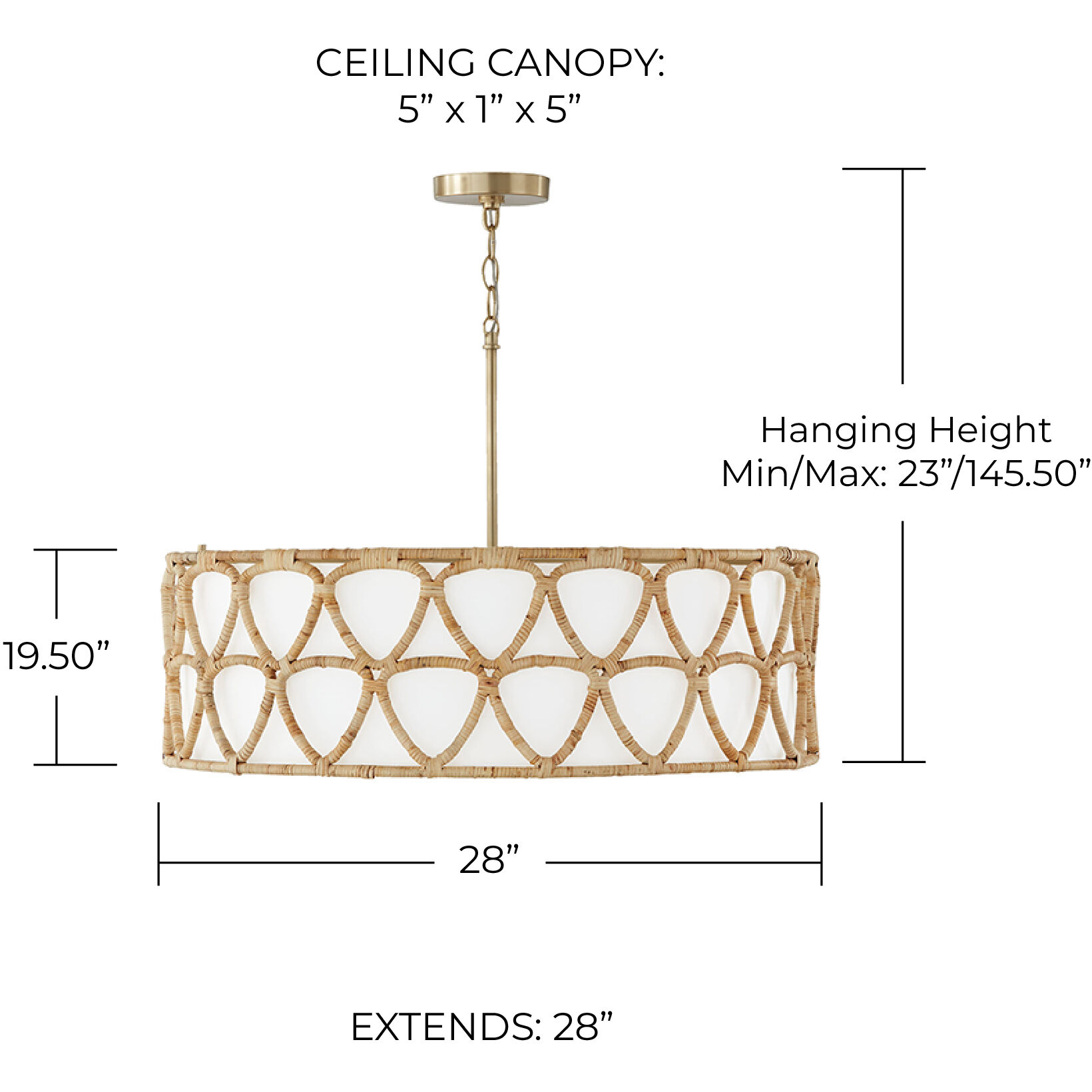 Tulum 4 Light 28 inch Matte Brass Pendant Ceiling Light