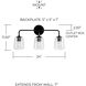 Amara 3 Light 24 inch Matte Black with Brass Vanity Light Wall Light