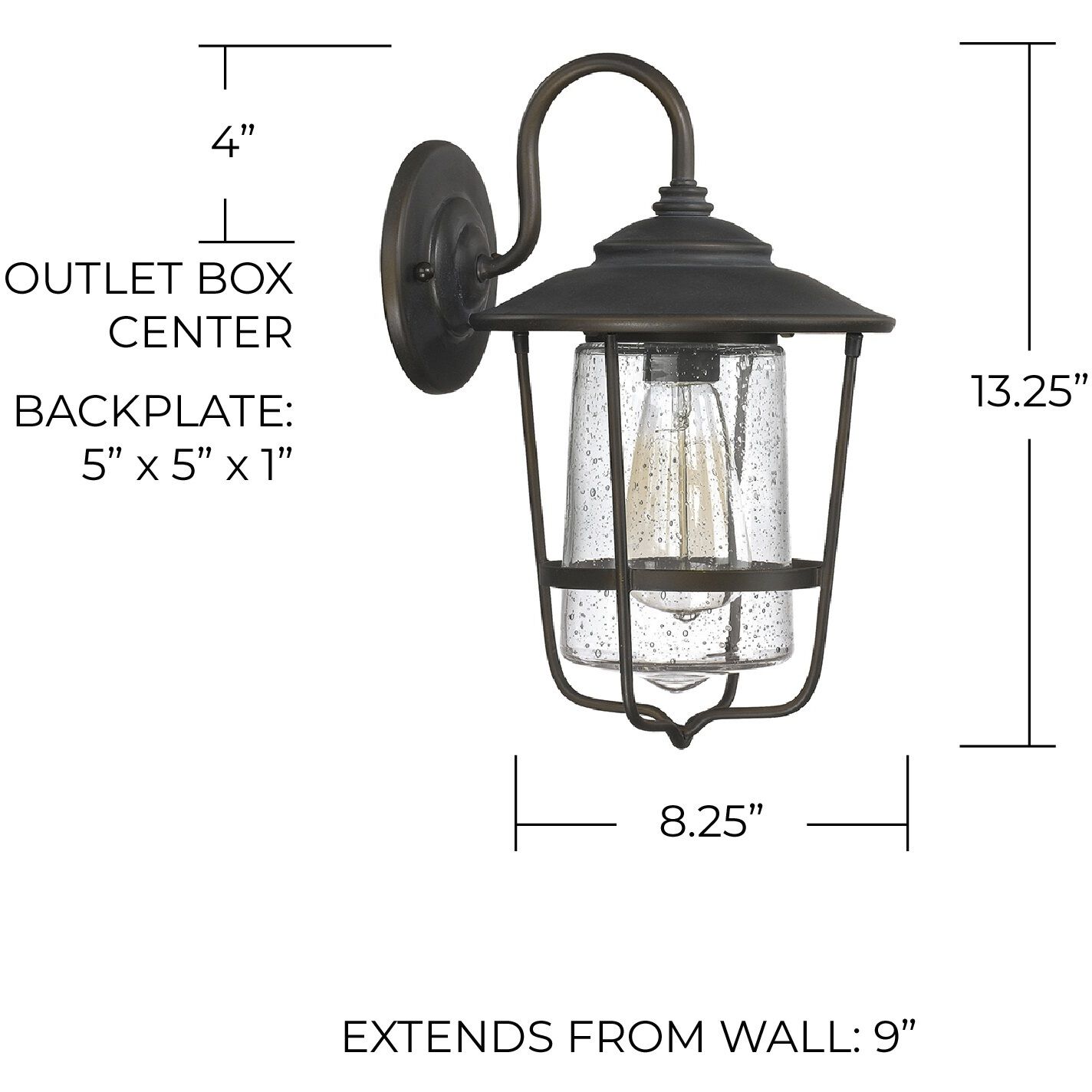 Creekside 1 Light 13 inch Old Bronze Outdoor Wall Lantern
