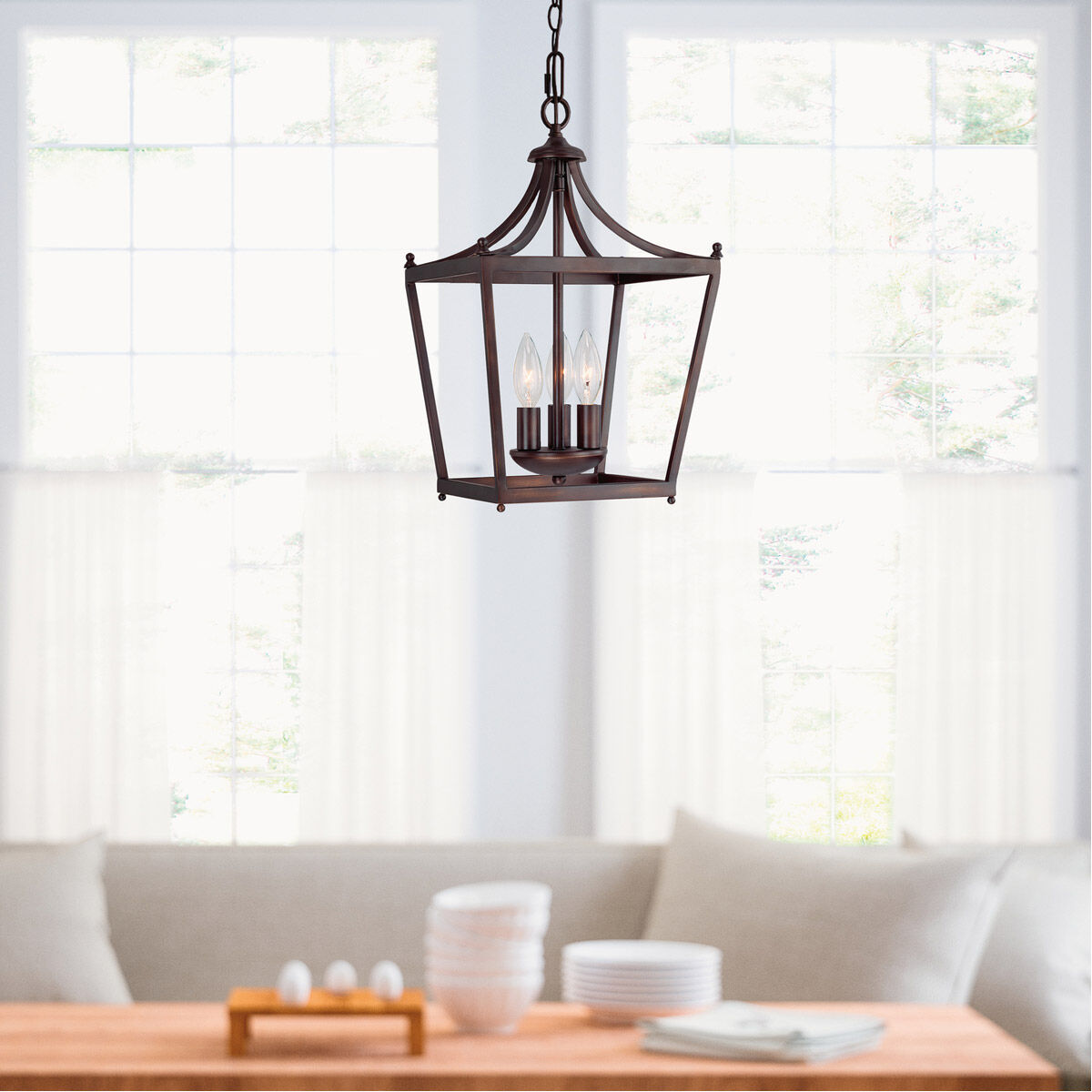 Stanton 3 Light 10.25 inch Burnished Bronze Foyer Ceiling Light