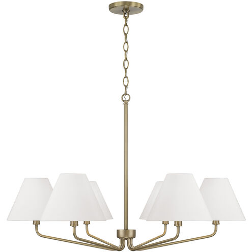 Chadwick 6 Light 34 inch Aged Brass Chandelier Ceiling Light