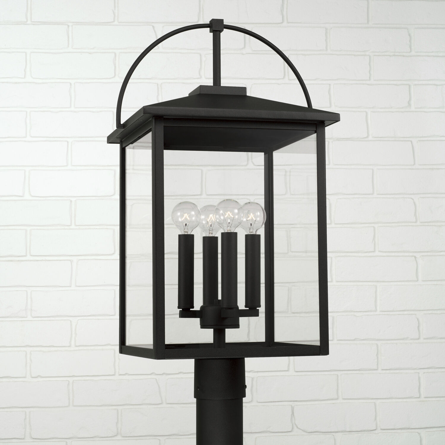 Bryson 4 Light 24.75 inch Black Outdoor Post Lantern