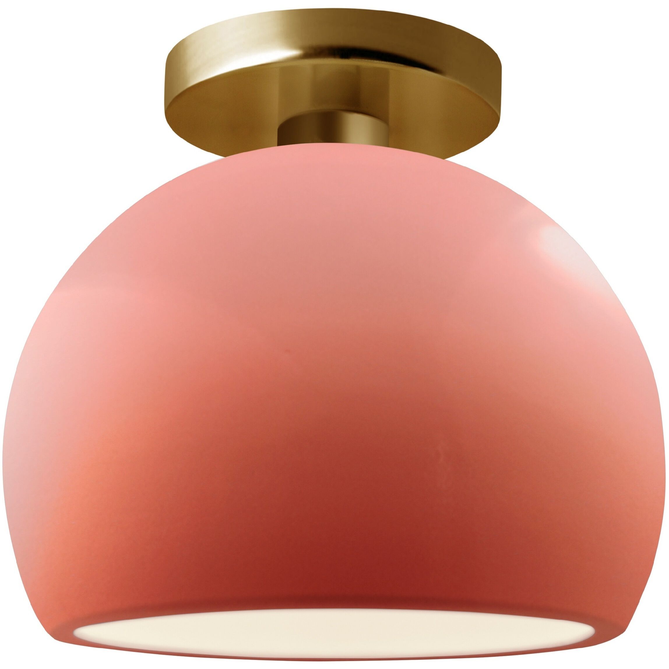 Radiance LED 7 inch Gloss Blush and Brushed Brass Semi Flush Ceiling Light