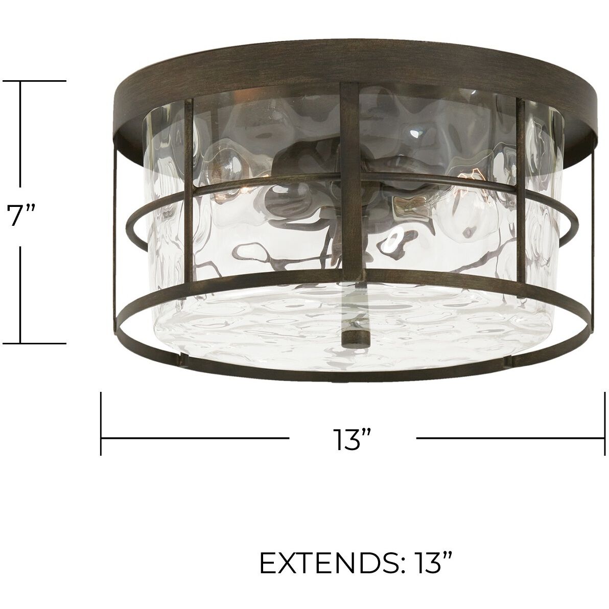 Bristol 2 Light 13 inch Farm House Flush Mount Ceiling Light