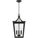 Adair 4 Light 12 inch Black Outdoor Hanging Lantern