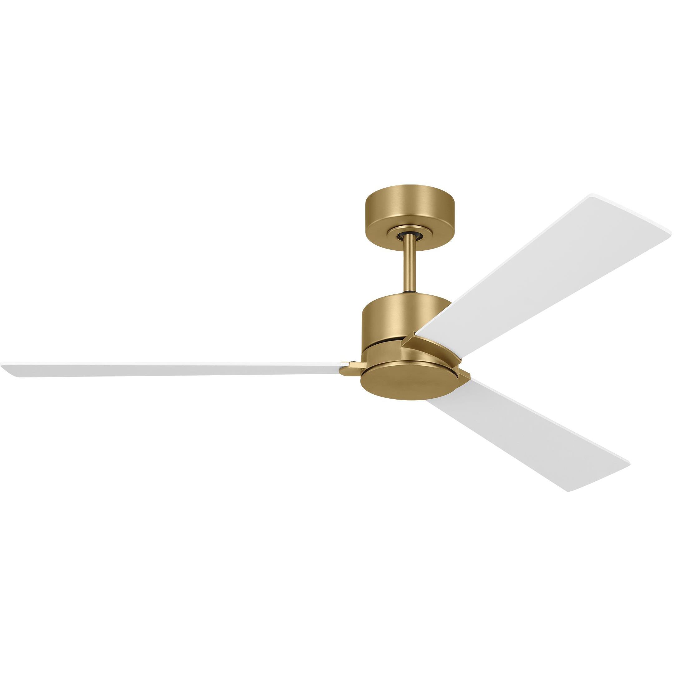 Rozzen 52 52 inch Burnished Brass with Matte White Blades Ceiling Fan
