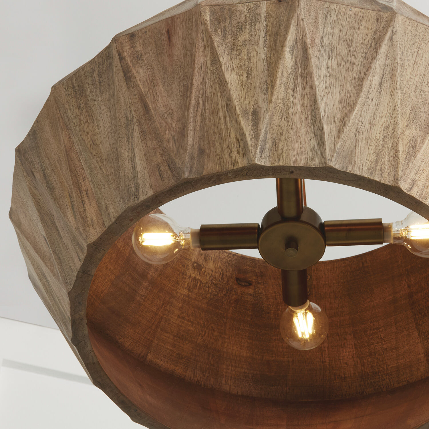 Nadeau 4 Light 22 inch Light Wood and Patinaed Brass Pendant Ceiling Light