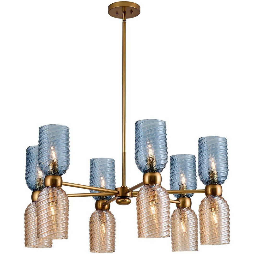 Azul 12 Light 36 inch Aged Gold Chandelier Ceiling Light