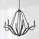 Clive 6 Light 36 inch Carbon Grey and Black Iron Chandelier Ceiling Light