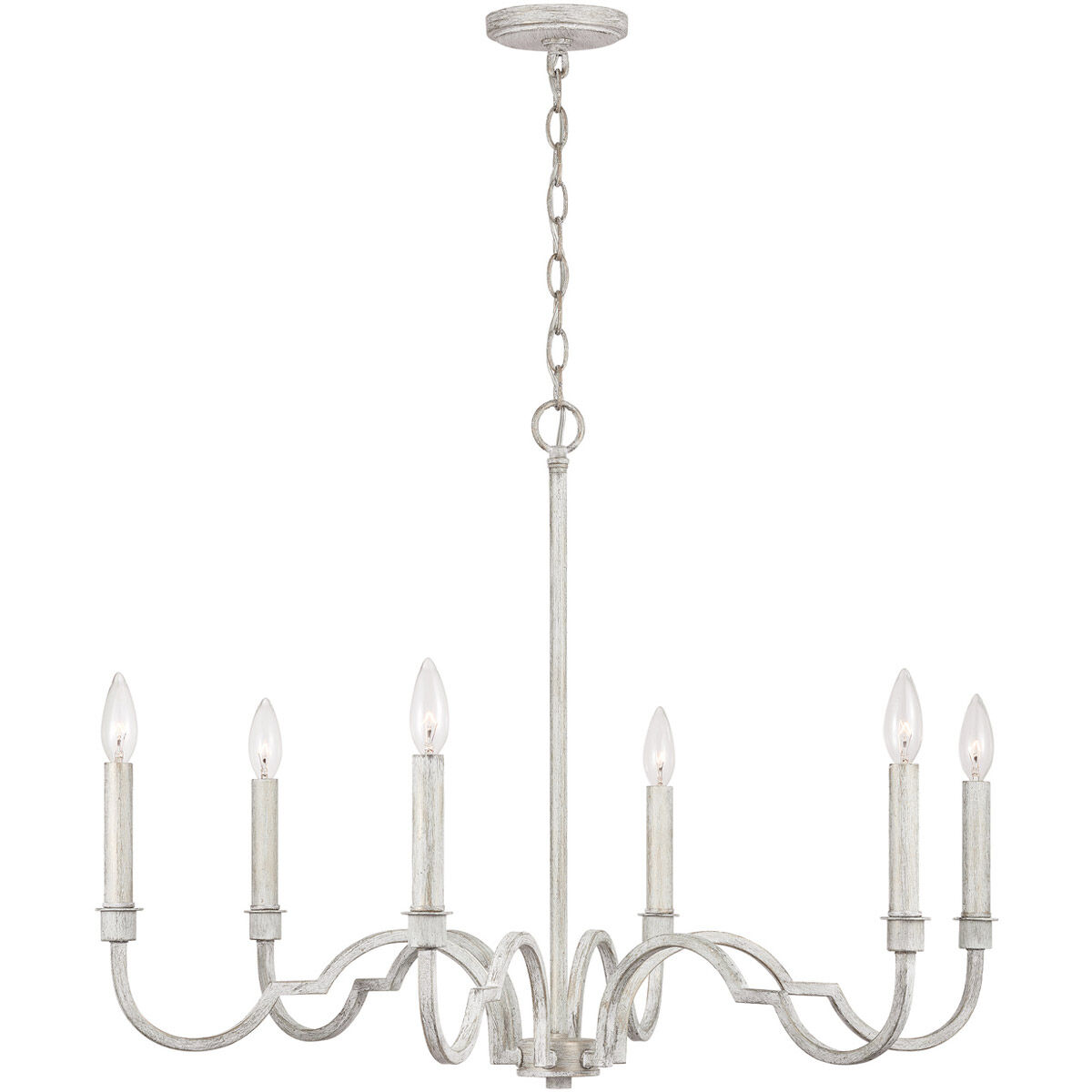 Demi 6 Light 32 inch Winter White Chandelier Ceiling Light