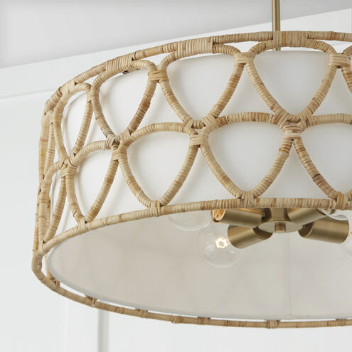 Tulum 4 Light 28 inch Matte Brass Pendant Ceiling Light