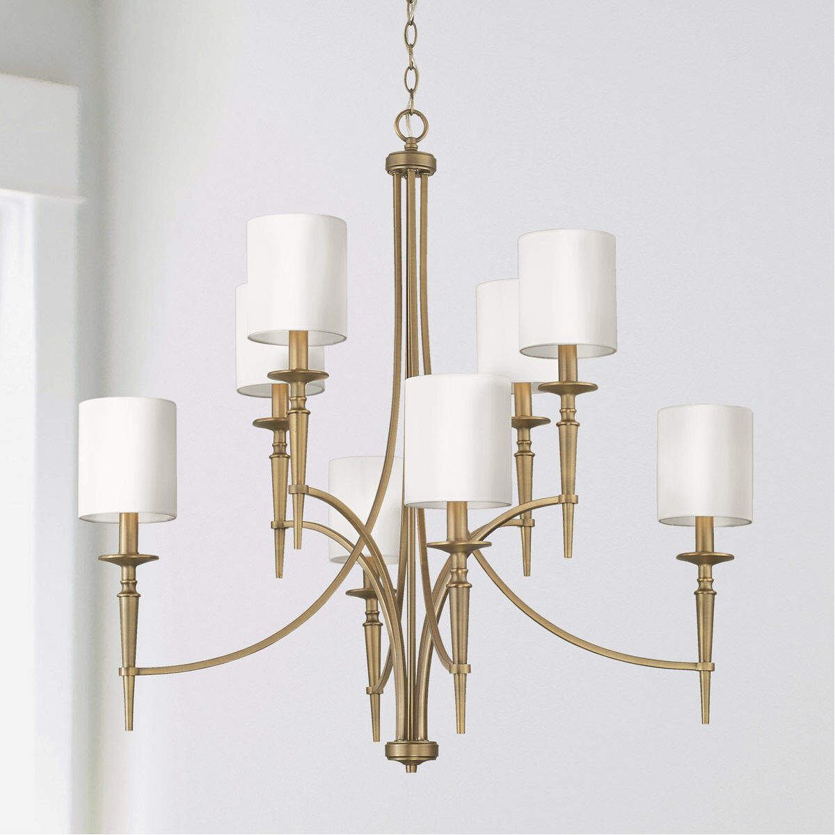 Abbie 8 Light 37 inch Aged Brass Chandelier Ceiling Light