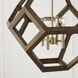 Geo 4 Light 24 inch Nordic Wood and Matte Brass Pendant Ceiling Light