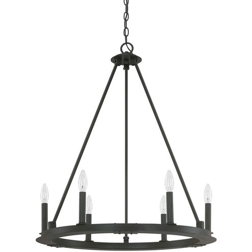 Pearson 6 Light 26 inch Black Iron Chandelier Ceiling Light