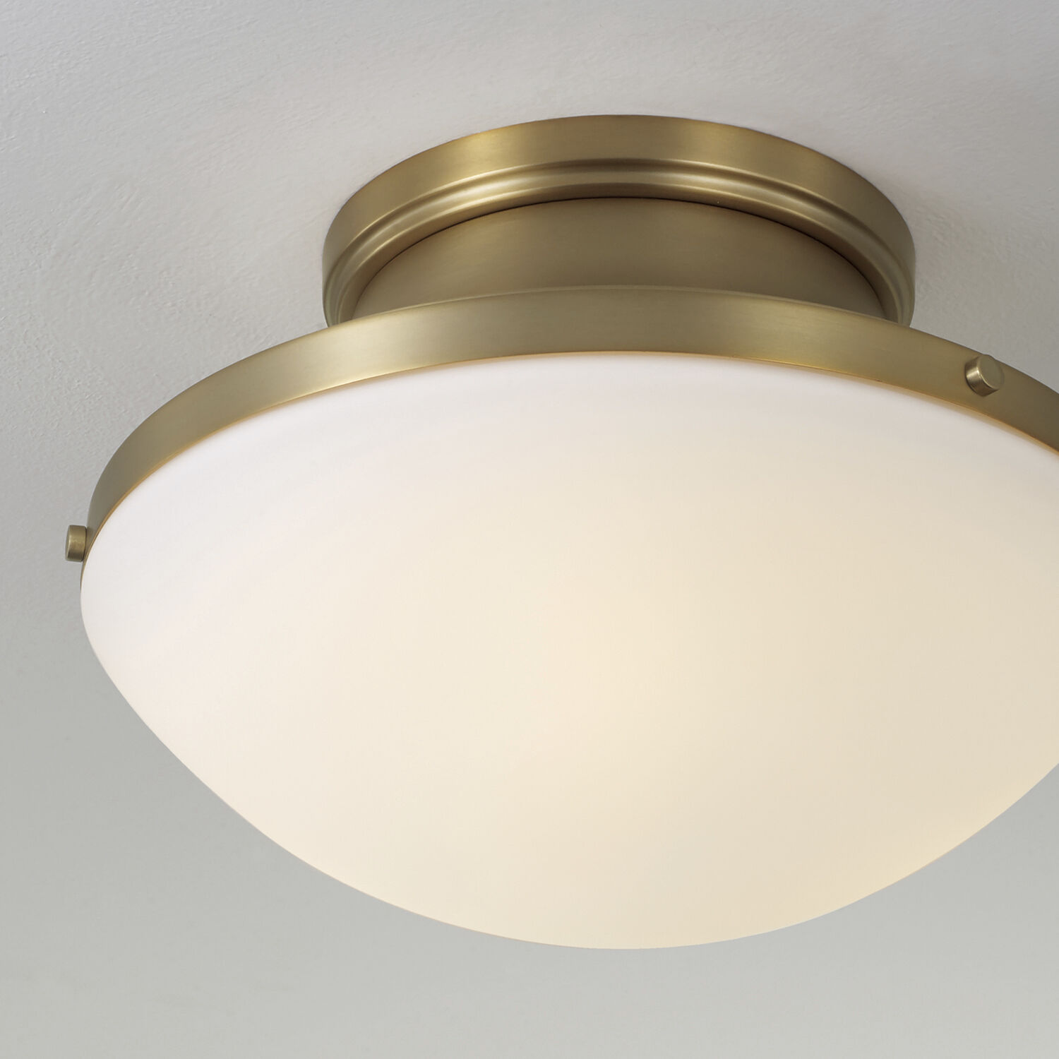 Arlo 3 Light 14 inch Aged Brass Flush Mount Ceiling Light