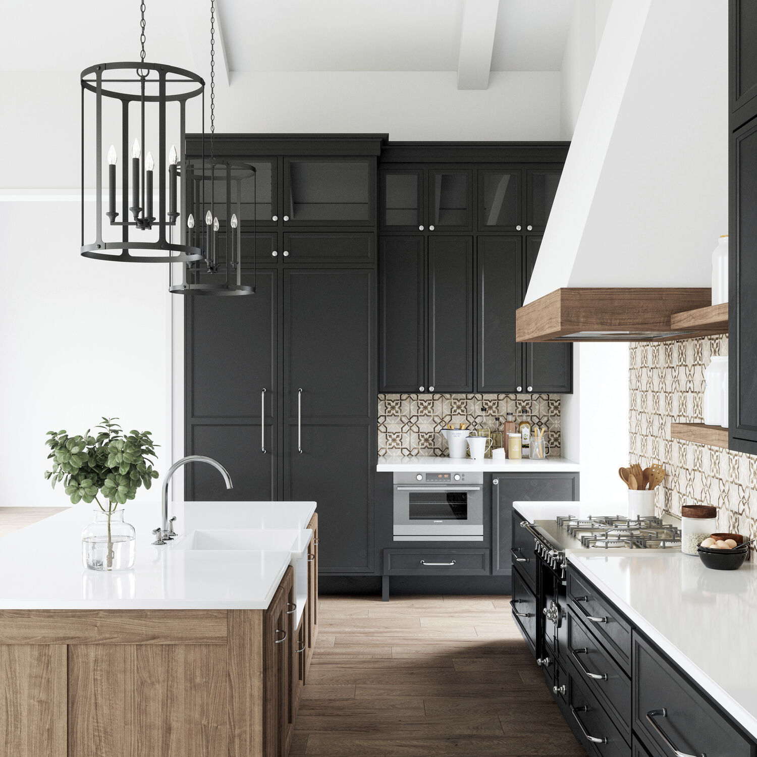 Brennen 4 Light 19 inch Black Iron Foyer Ceiling Light