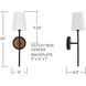Jonah 1 Light 5 inch Light Wood and Matte Black Sconce Wall Light