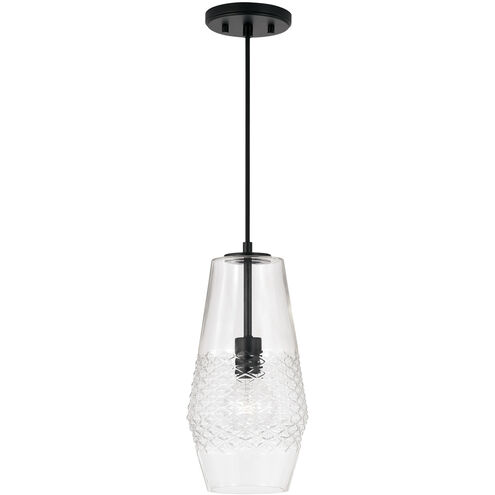 Dena 1 Light 7 inch Matte Black Pendant Ceiling Light