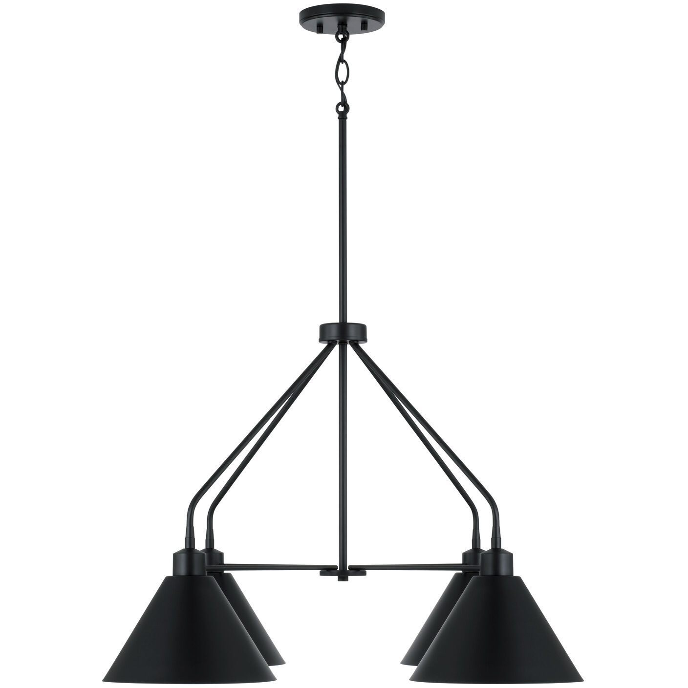 Alden 4 Light 32.5 inch Matte Black Chandelier Ceiling Light