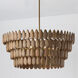 Ravi 6 Light 36.5 inch Light Wood and Patinaed Brass Pendant Ceiling Light