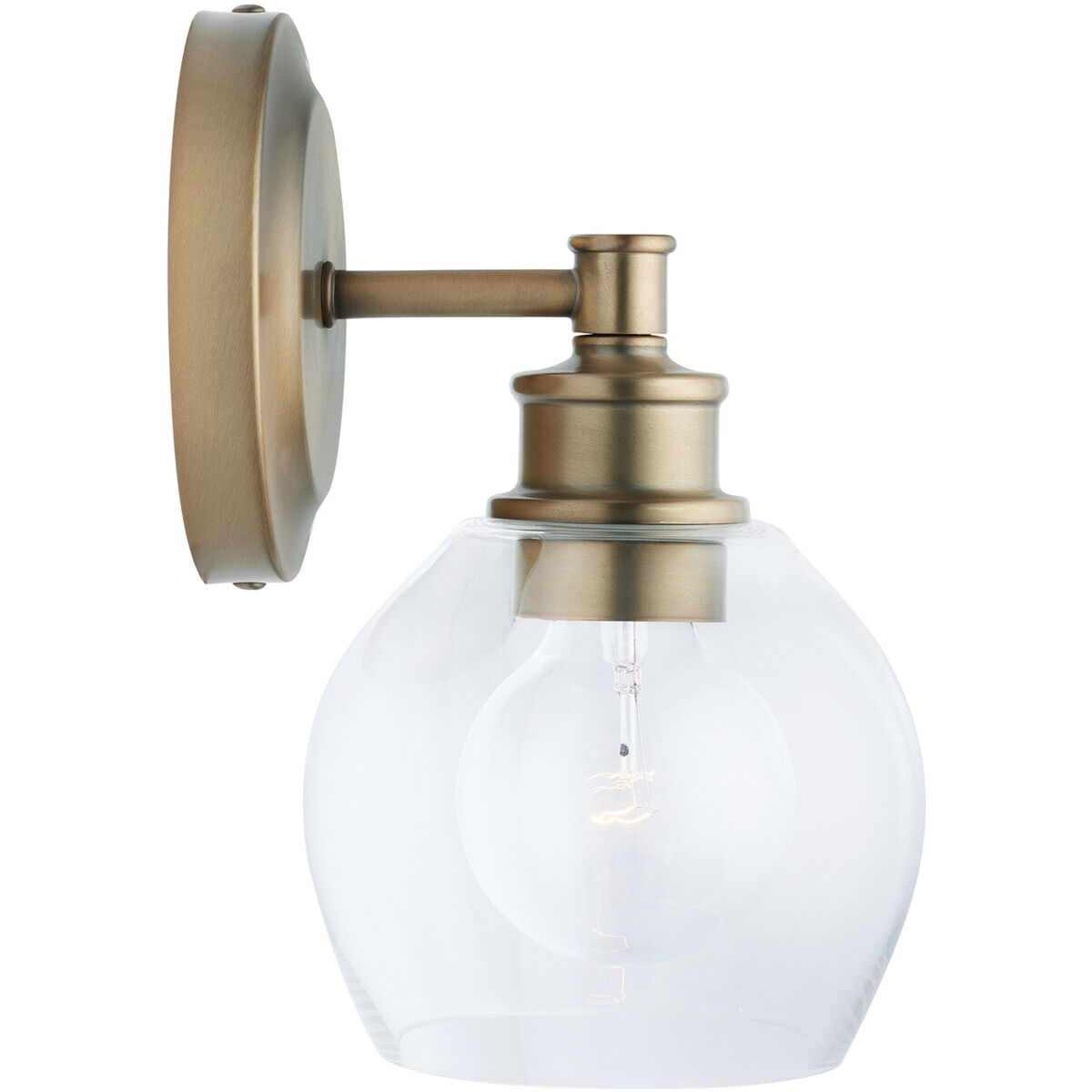 Mid Century 1 Light 6 inch Aged Brass Sconce Wall Light