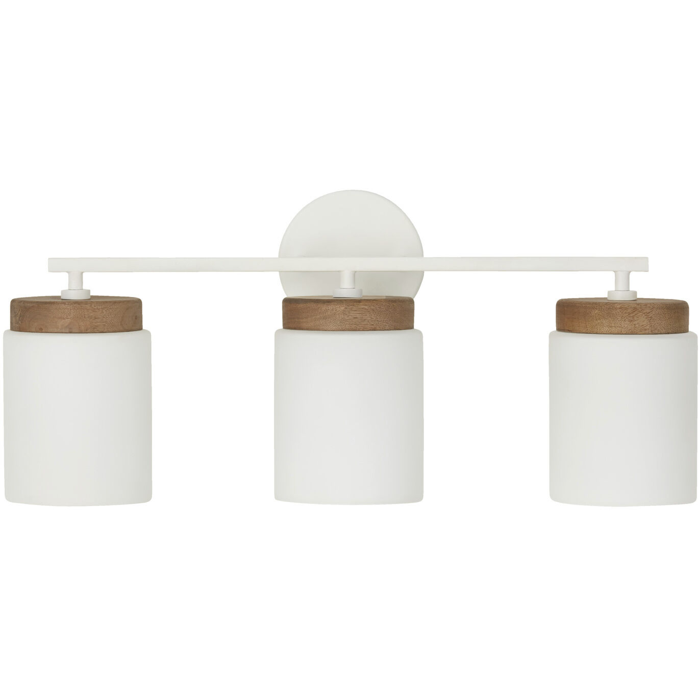 Liam 3 Light 23.5 inch Light Wood and White Vanity Light Wall Light