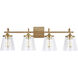 Jayne 4 Light 33.25 inch Aged Brass Vanity Light Wall Light
