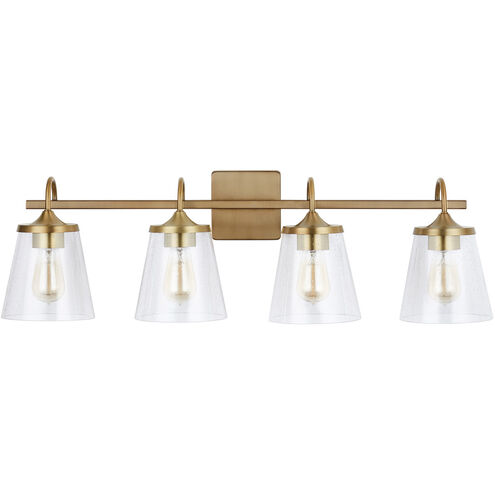 Jayne 4 Light 33.25 inch Aged Brass Vanity Light Wall Light