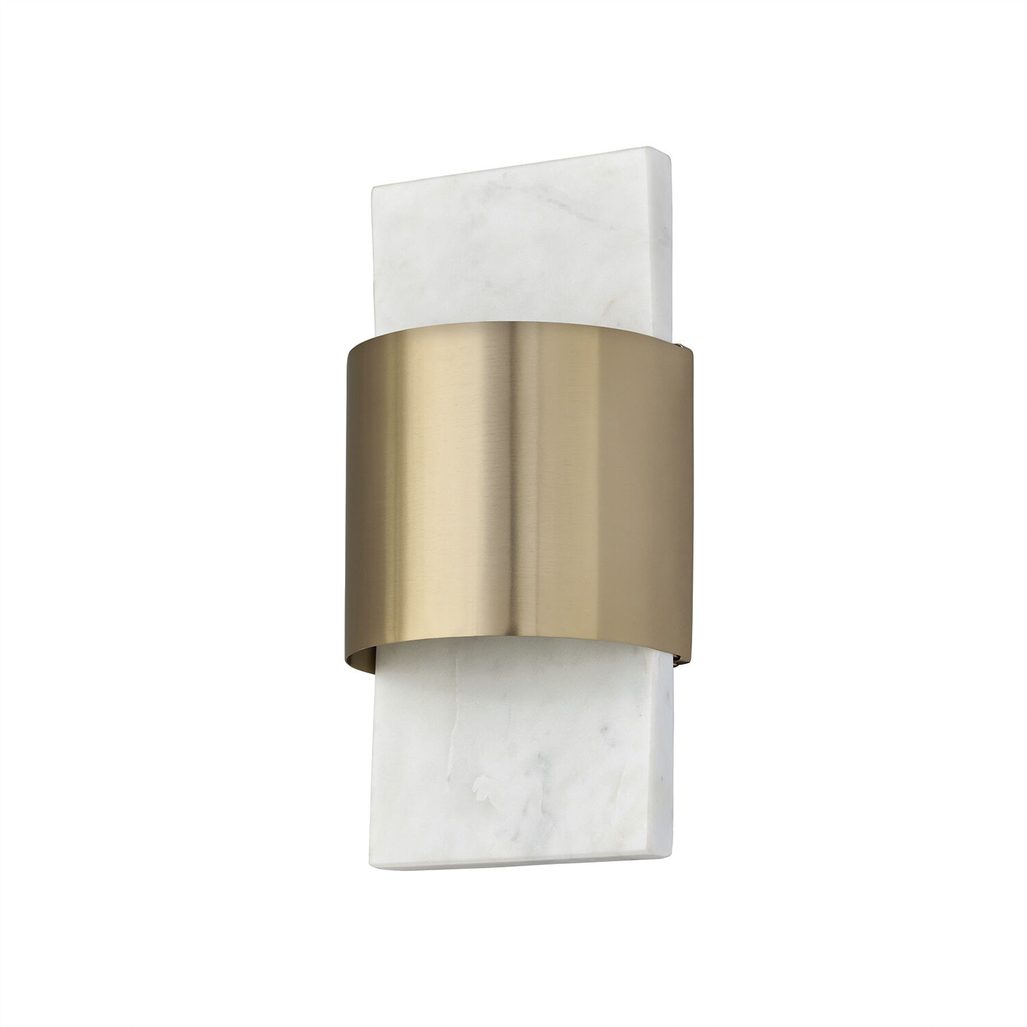 Sidney LED 6.25 inch White Marble and Matte Brass Sconce Wall Light