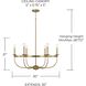 Rylann 6 Light 30 inch Aged Brass Chandelier Ceiling Light
