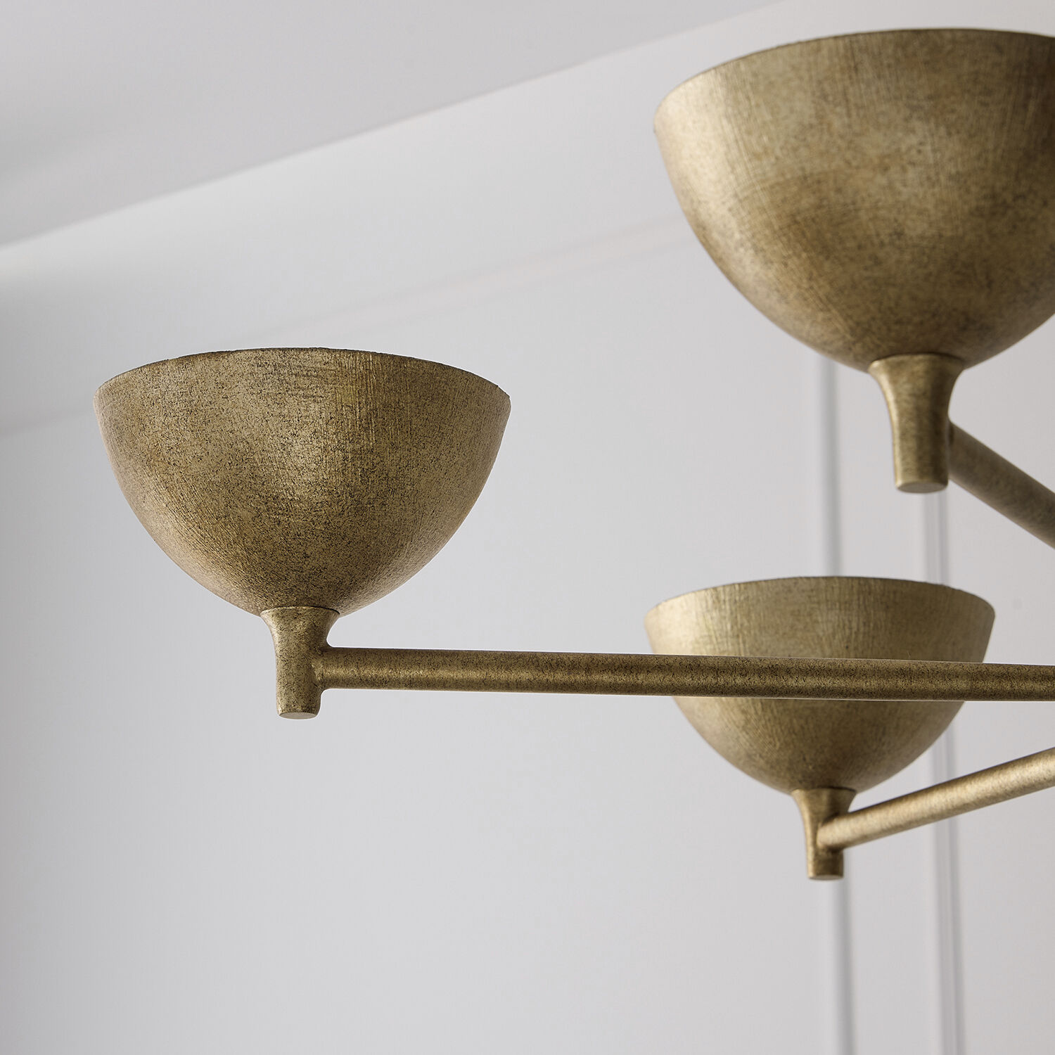 Francesca LED 34 inch Feathered Gold Chandelier Ceiling Light