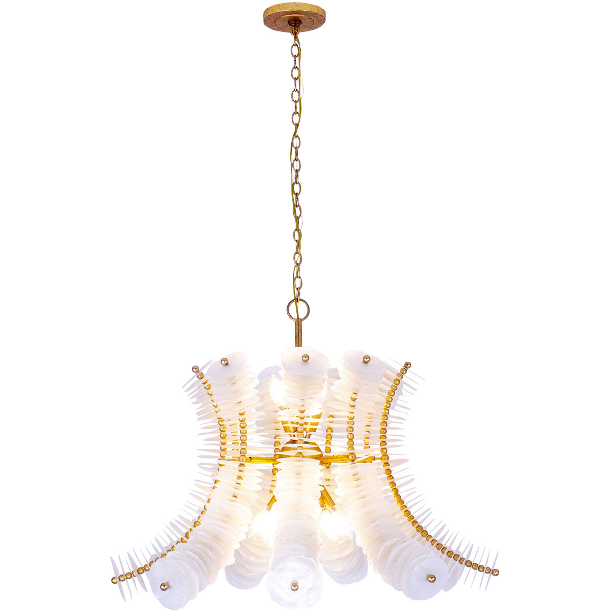 Gossamer 12 Light 32 inch Oxidized Gold Leaf Pendant Ceiling Light