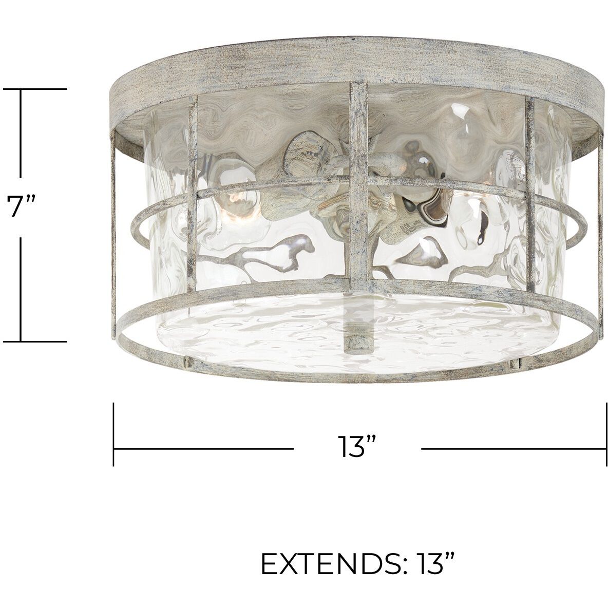 Beaufort 2 Light 13 inch Mystic Sand Flush Mount Ceiling Light