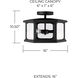 Walton 3 Light 16 inch Black Outdoor Semi-Flush Mount