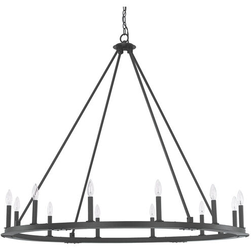 Pearson 12 Light 48 inch Black Iron Chandelier Ceiling Light 