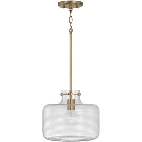 Capital Lighting Brighton 1 Light 12 inch Aged Brass Pendant Ceiling Light 342511AD - Open Box