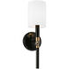 Beckham 1 Light 5 inch Glossy Black and Aged Brass Sconce Wall Light