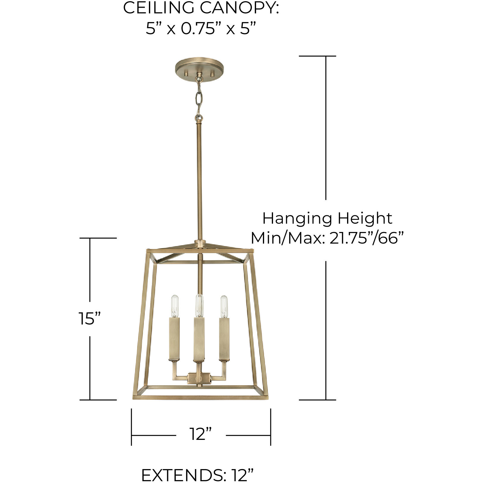 Thea 4 Light 12 inch Aged Brass Foyer Ceiling Light