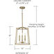 Thea 4 Light 12 inch Aged Brass Foyer Ceiling Light