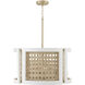 Lola 4 Light 24 inch Flat White and Matte Brass Pendant Ceiling Light
