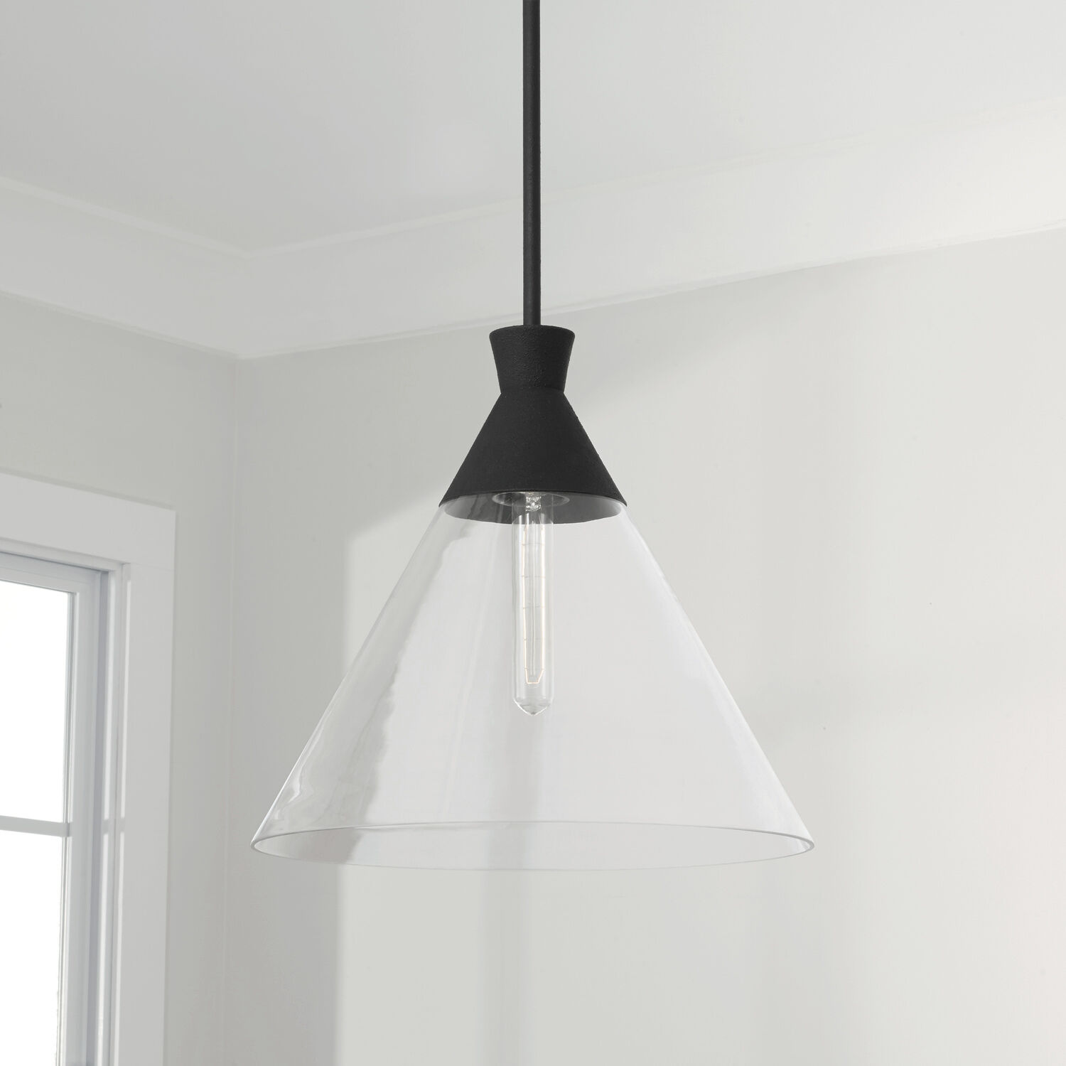 Paloma 1 Light 15 inch Textured Black Pendant Ceiling Light