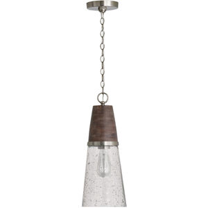 Connor 1 Light 8 inch Black Wash and Matte Nickel Pendant Ceiling Light