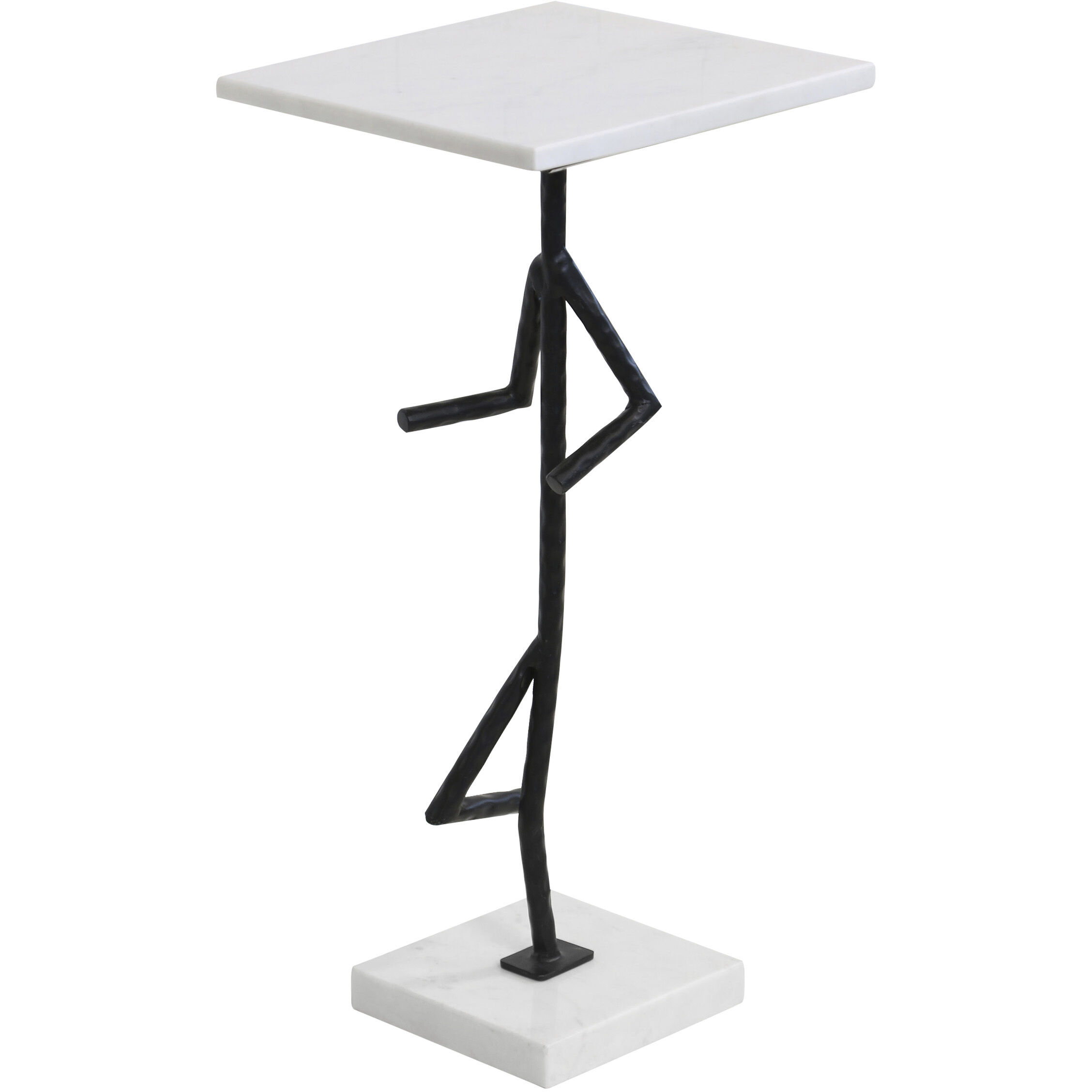 Lineform 24 X 11 inch White and Black Accent Table