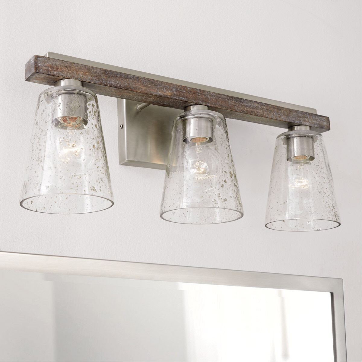 Connor 3 Light 24 inch Black Wash and Matte Nickel Vanity Light Wall Light