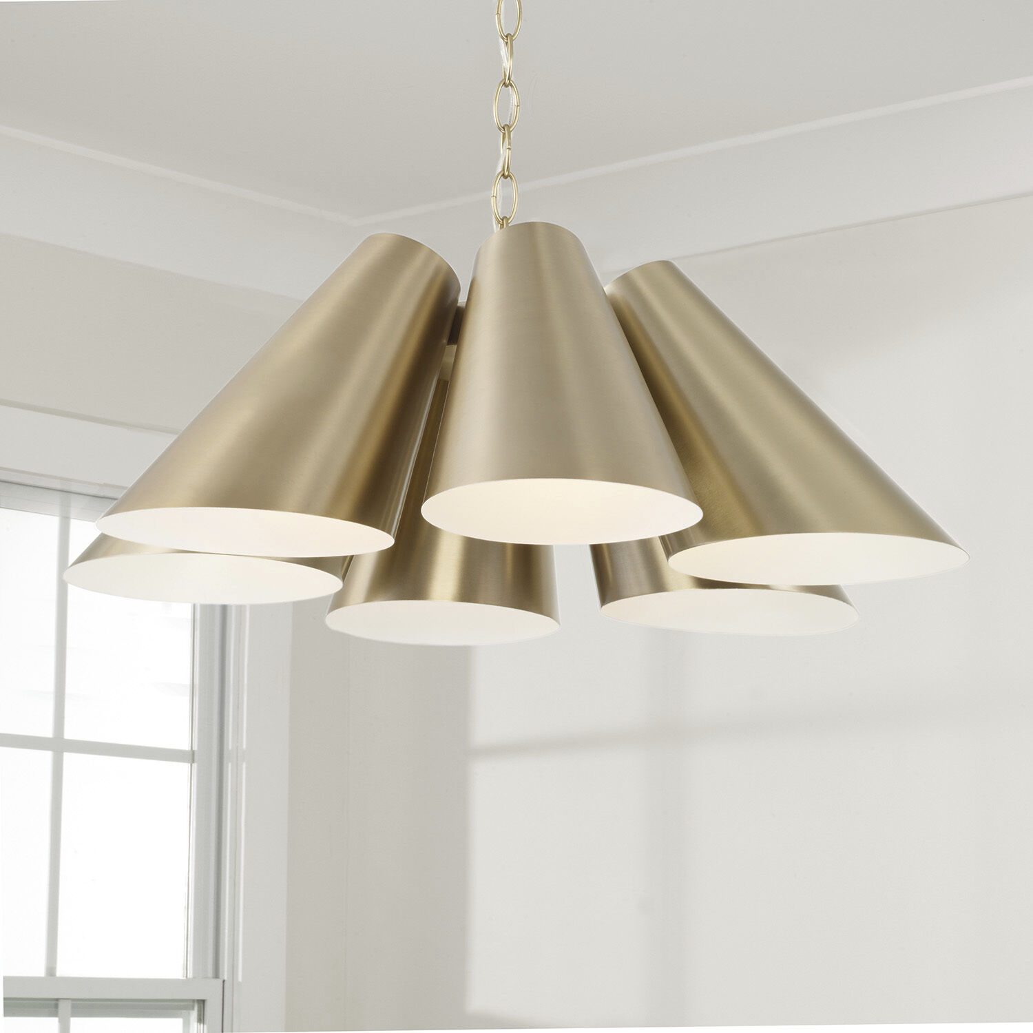 Leo 6 Light 25 inch Matte Brass Pendant Ceiling Light