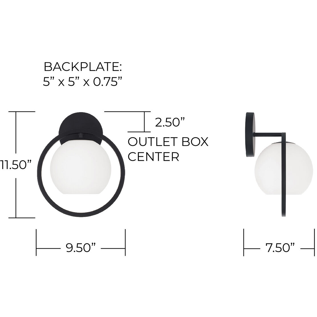 Zeek Sconce Wall Light in Matte Black