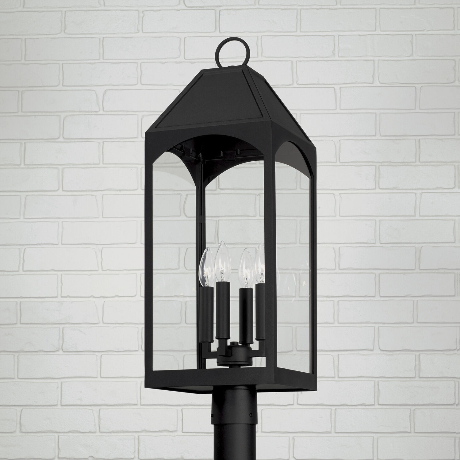 Burton 4 Light 29 inch Black Outdoor Post Lantern