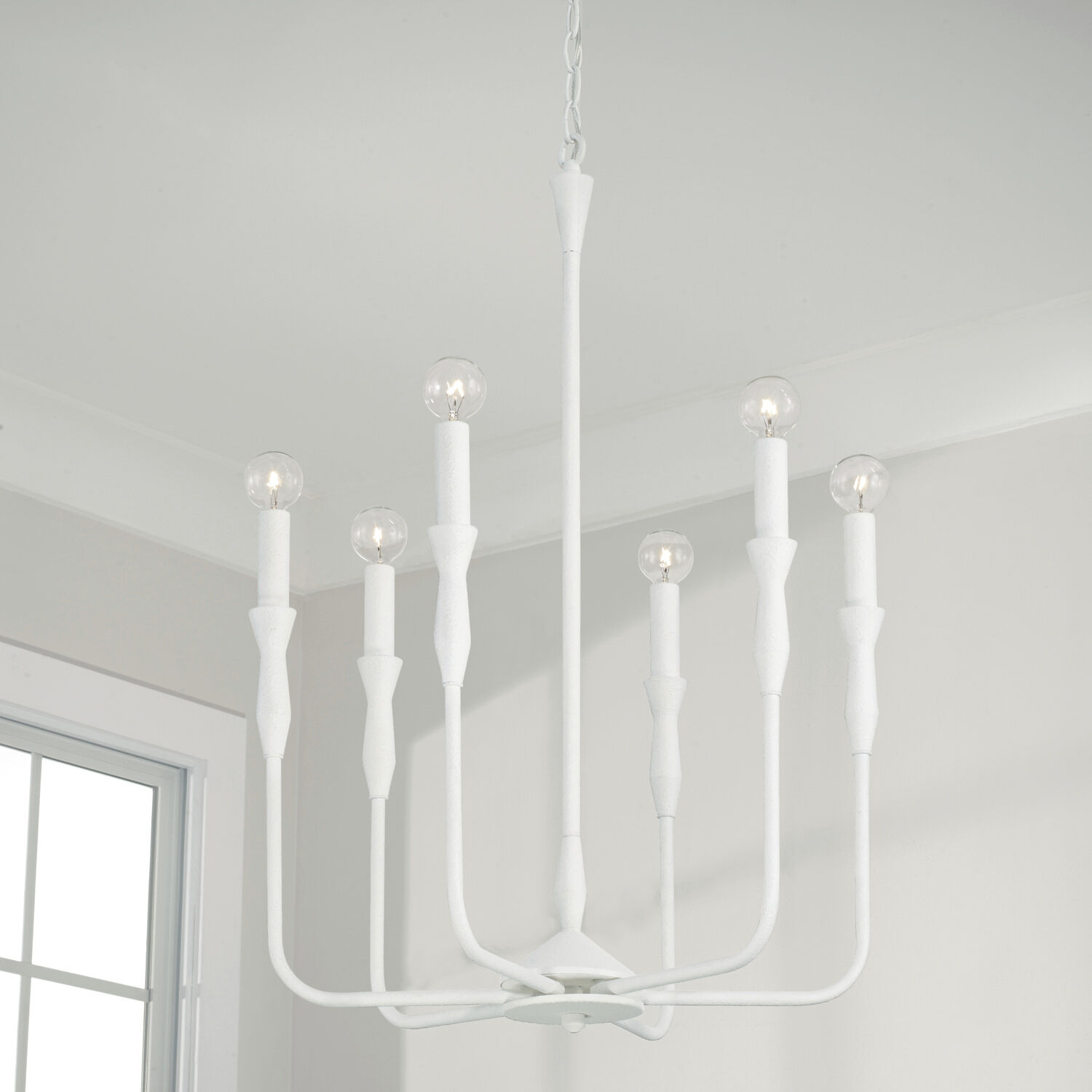 Paloma 6 Light 20 inch Textured White Chandelier Ceiling Light