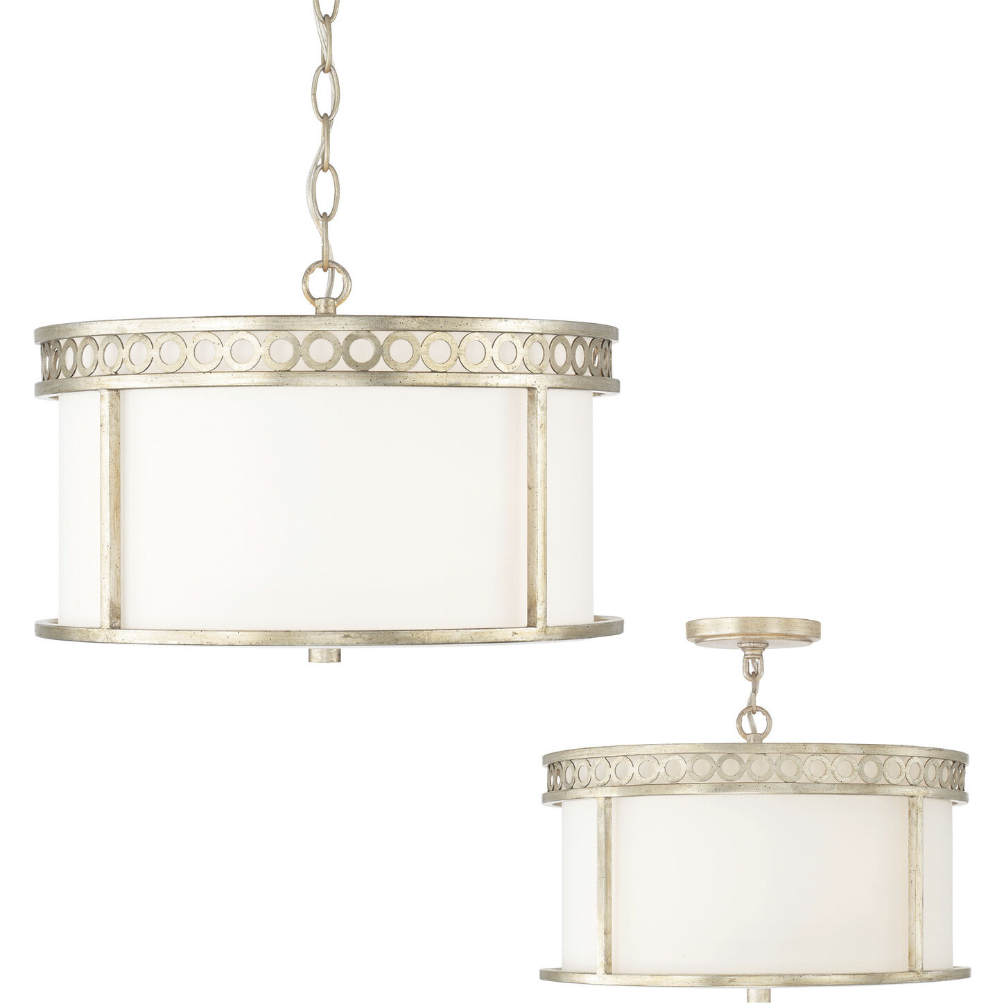 Isabella 4 Light 15.25 inch Winter Gold Semi-Flush Mount Ceiling Light, Convertible Dual Mount